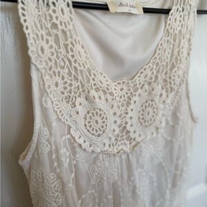 Altar'd State Cream Lace Embroidered
Sleeveless Dress XS Boho Romantic